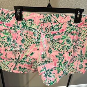 Pink Tropical Print Women’s Shorts